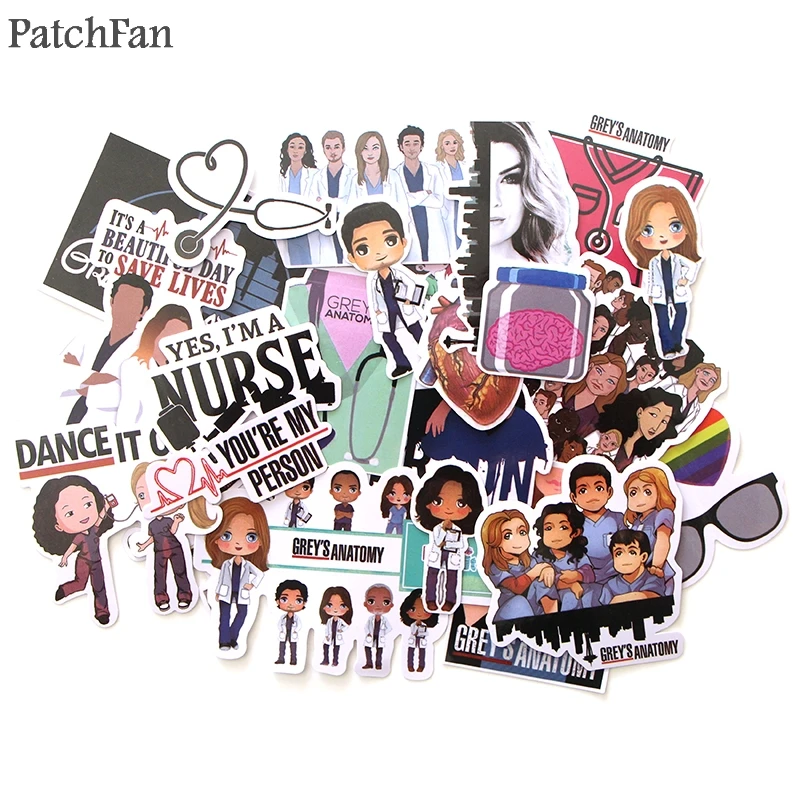 

Patchfan 23pcs Grey's Anatomy 90s vintage decals scrapbooking Kids Toy for DIY phone Laptop Motorcycle Waterproof Stickers A1718