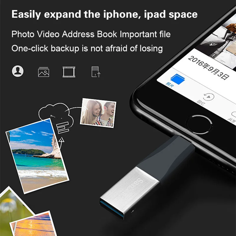 SanDisk OTG USB флеш накопитель 64 Гб 128 ГБ для iphone ipad ipod PC Dual PENDRIVE 32 iXpand 3 0 Флешка U диск