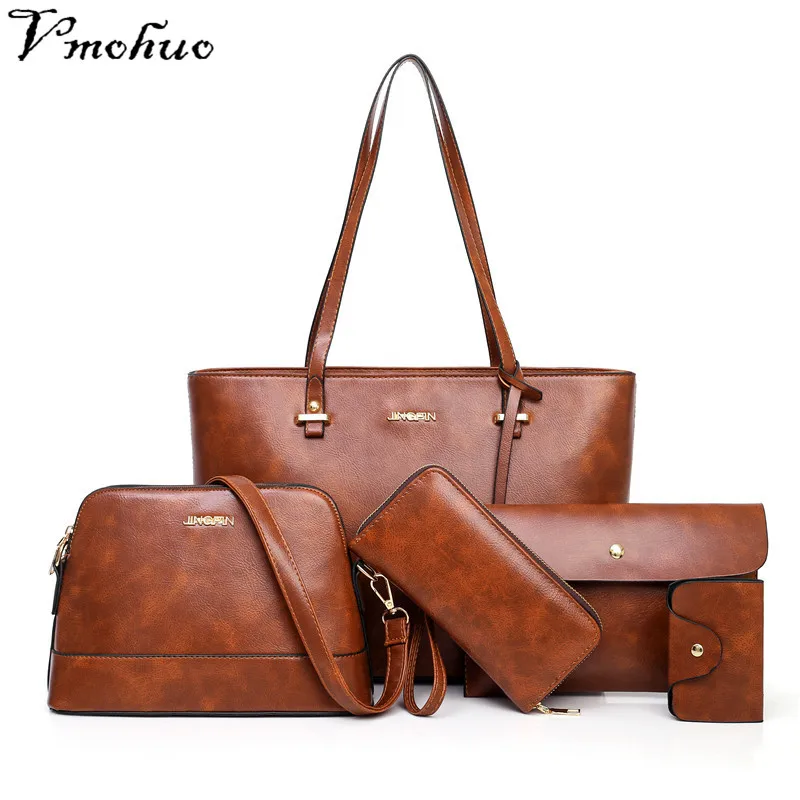 VMOHUO الفاخرة النساء أعلى-حقائب بيد الإناث مركب أكياس المرأة حقيبة ساع 5 قطع طقم حقائب يدوية بو الجلود محافظ مفتاح أكياس مجموعة VMOHUO الفاخرة النساء أعلى-حقائب بيد الإناث مركب أكياس المرأة حقيبة ساع 5 قطع طقم حقائب يدوية بو الجلود محافظ مفتاح أكياس مجموعة