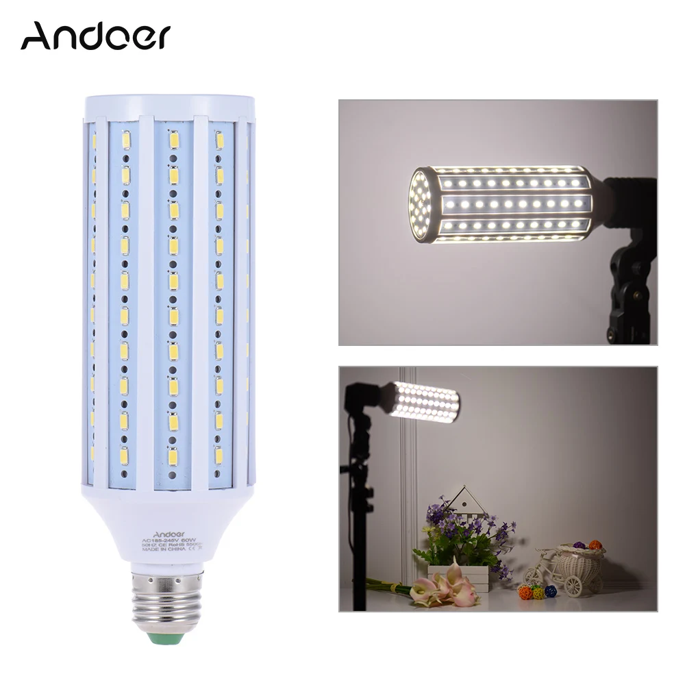 Andoer Photo Studio Photography 5500K 60W 120 Beads LED Corn Lamp Light