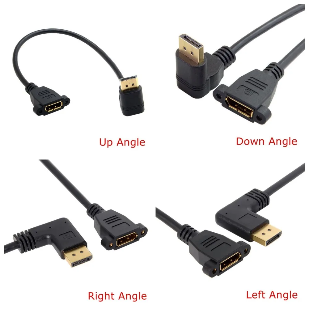 Вверх и вниз влево вправо угловой DisplayPort DP папа к женский с винтовыми отверстиями