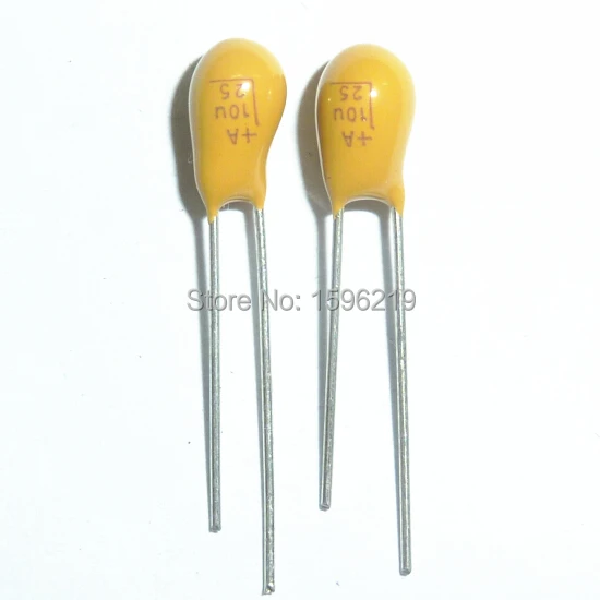 100pcs 25V 1uF 25V Radial DIP Tantalum Capacitor