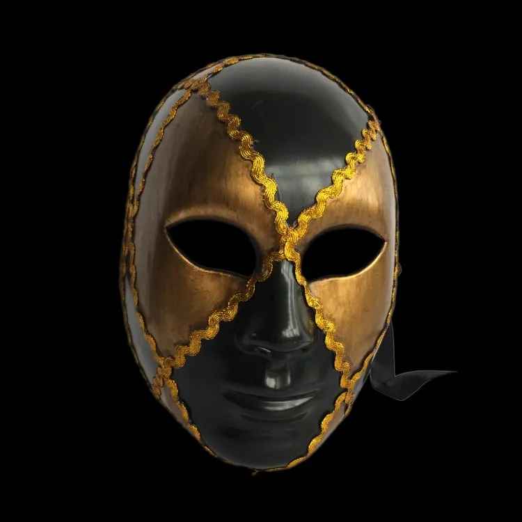 Карнавал Венецианская маска полное лицо ручная роспись итальянский взрослый мужчины и женщины клетчатая маска Хэллоуин декоративная маска