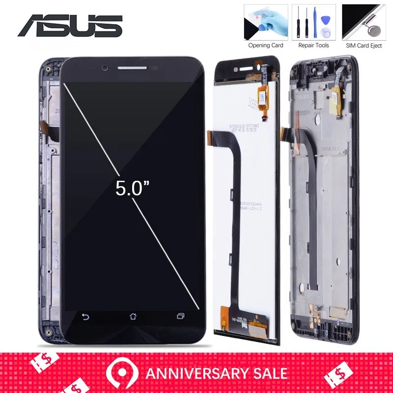 

Display For ASUS Zenfone Go ZC500TG z00vd LCD Touch Screen Digitizer Assembly with Frame Original 5.0 inch Black