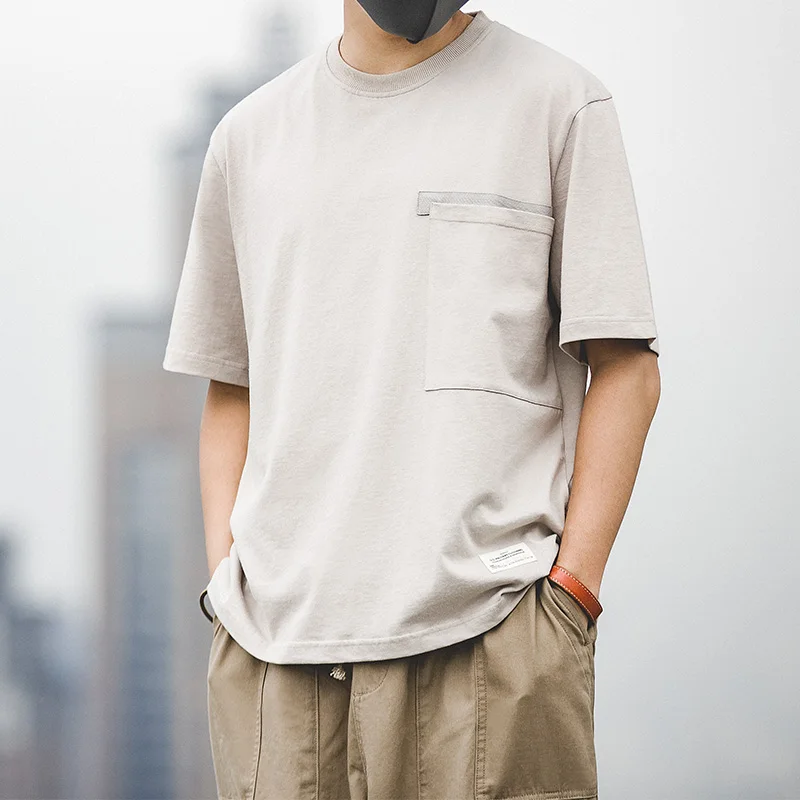 

Men’s Heavyweight Cotton Loose Fit Short Sleeve Crewneck Pocket t-Shirt