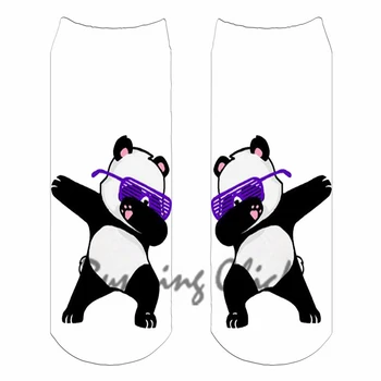 

cartoon panda print anklet socks 2018 new