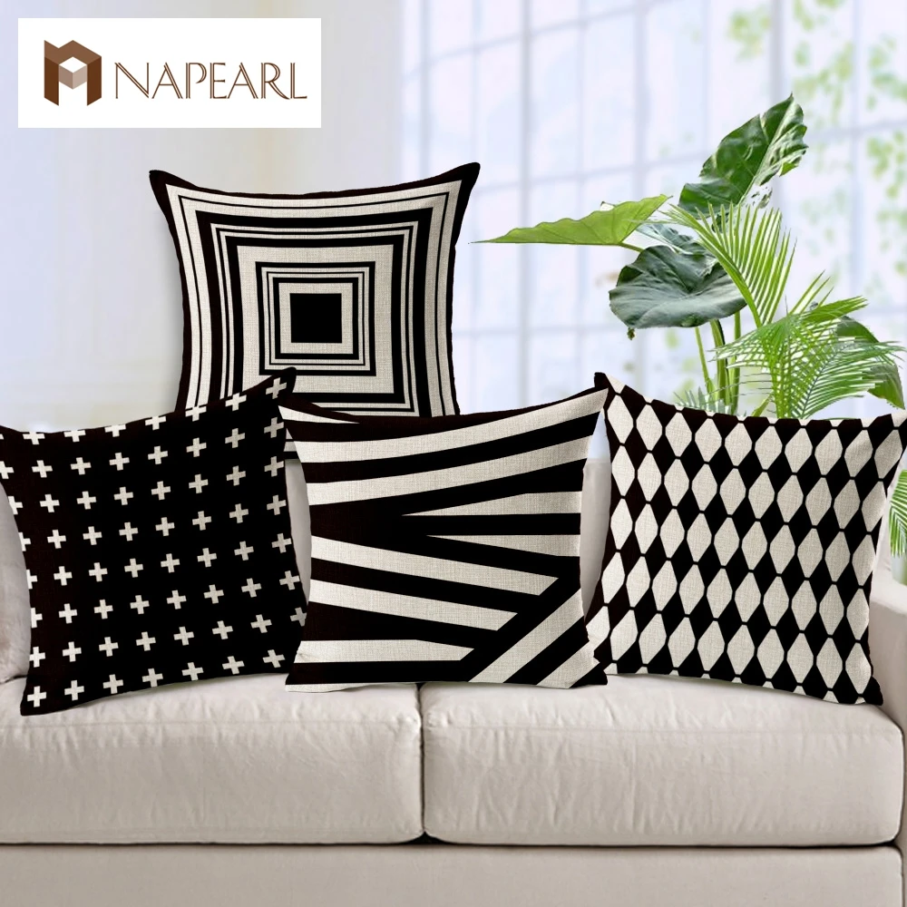 

Black and white shading geometry software installed sets of car cushion cotton pillow cushions
