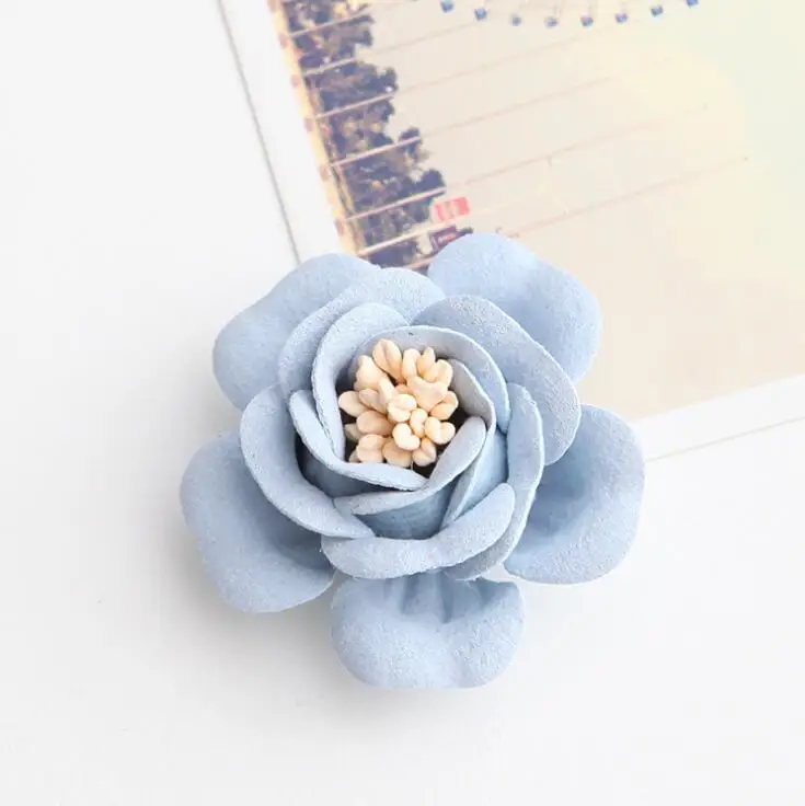 5 шт./лот 4 см DIY ткань цветок Моделирование Камелия цветок украшение цветок для DIY аксессуары - Цвет: E