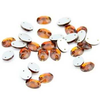 

10*14mm 48pcs Amber Sew-on Crystal Stone Waterdrop 2 Holes Rhinestones Trimming Strass Crystals Stones Handcrafts Beads