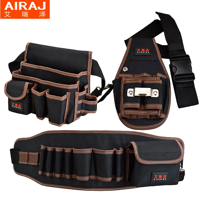AIRAJ Tool Bag with Tool Belt Professional Electrician's Tool Waist Pack Bag 600D Double Layer Oxford Fabric Toolkit AIRAJ Tool Bag with Tool Belt Professional Electrician's Tool Waist Pack Bag 600D Double Layer Oxford Fabric Toolkit