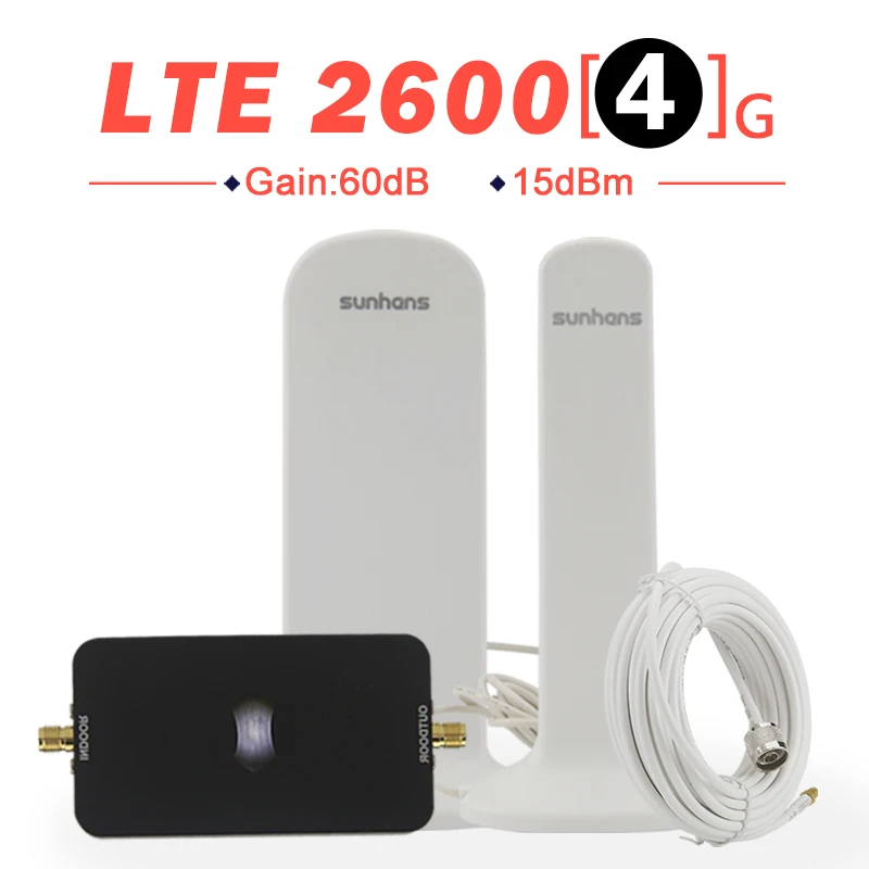 

New Mini 4G LTE 2600 mhz Signal Repeater Band 7 ALC 60dB Gain 4G LTE Cellphone Signal Booster 4G LTE 2600 mhz Amplifier Full Set