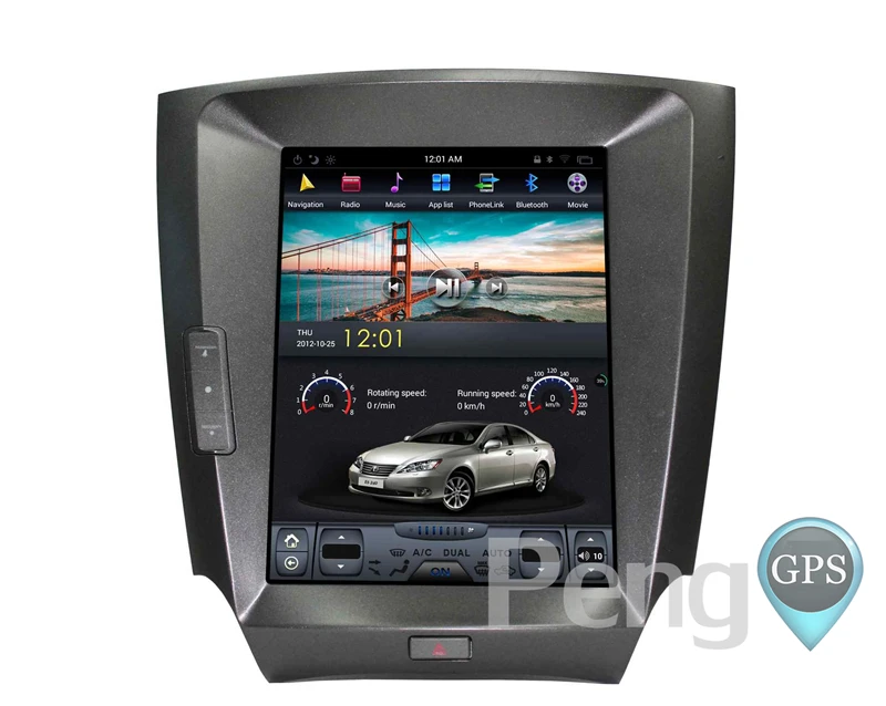 Perfect Tesla Style 12.1 Inch Android 6.0 Car Radio GPS Navigation DVD Player Headunit for Lexus IS 2004-2010 Autostereo Seat Heating 6