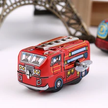 Hot! 3pcs Retro Classic Firefighter Fire Engine Truck Clockwork Wind Up Tin Toys New Sale