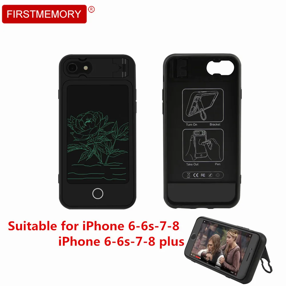 

LCD Writing Tablet Mini Electronic Graphics Notepads Shockproof Phone Case with Holder Drawing Board For iPhone 6 6S 7 8 Plus
