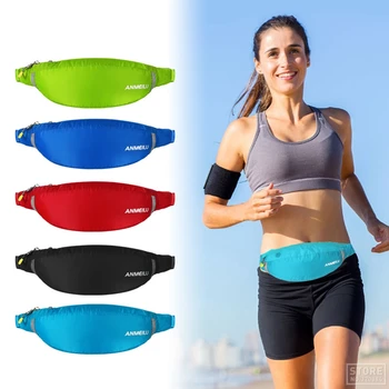 

ANMEILU Running Bag Outdoor Sports Breathable Belt Waist Sports Bags For Jogging Cycling Waterproof Waist Bag Large Capacity