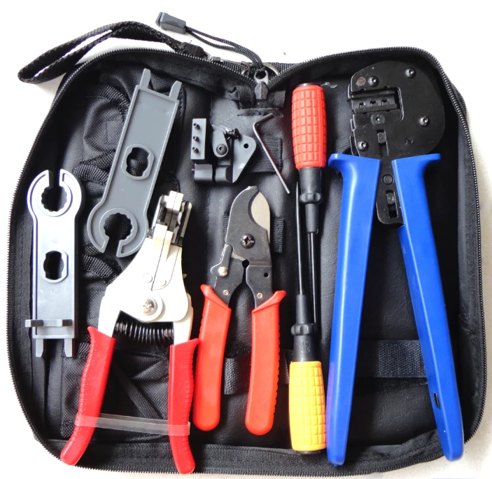 Professional Crimping Tool Wire Stripper Crimper Pliers Kit for MC4 Solar Panel 