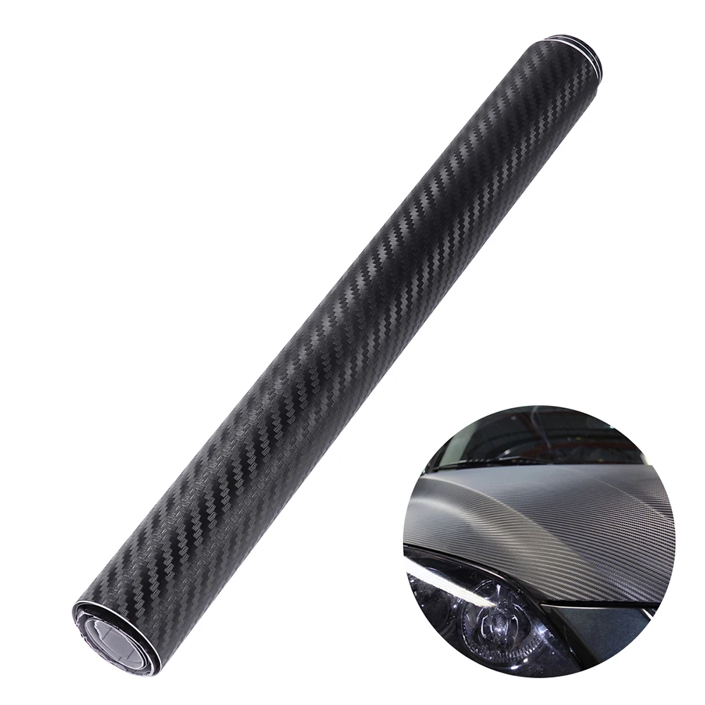 

4D Carbon Fiber Wrap Roll DIY Sticker for Car Auto Vehicle Decor 20x152cm (Black)