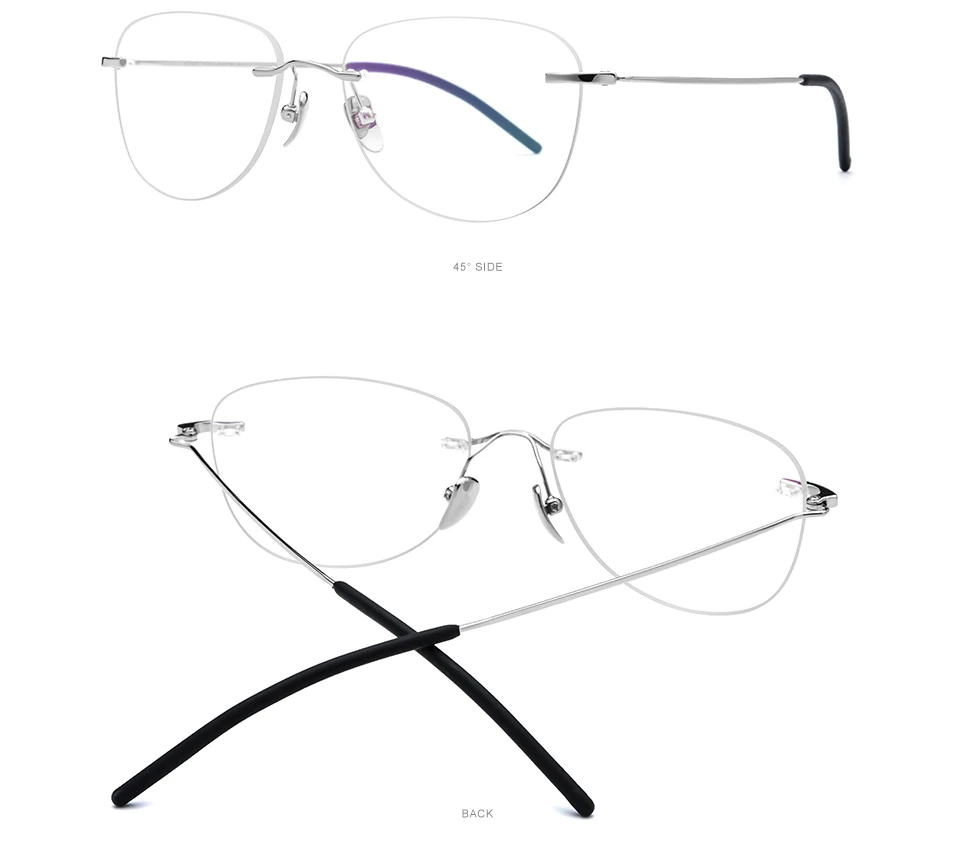 FONEX B титановые очки без оправы Женские оправы для очков по рецепту Близорукость Оптические мужские новые винтажные овальные очки 855