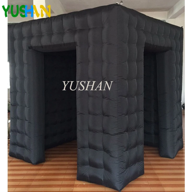 Whole Black color photo booth open air cube tent inflatable photo booth Cabin with Removable Door Cover No LED Lights For Party Whole Black color photo booth open air cube tent inflatable photo booth Cabin with Removable Door Cover No LED Lights For Party