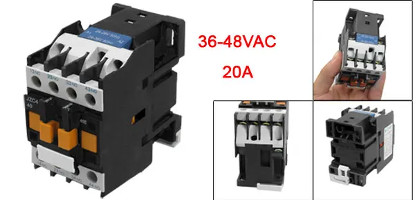 JZC4-40 36-48VAC 50/60Hz Coil 20A 3P Three Pole 4NO AC Contactor