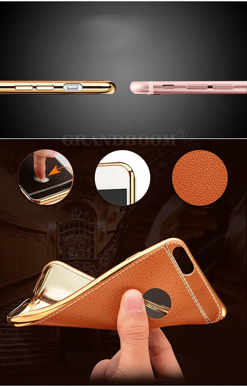 50 шт. гальванические ТПУ Litchi узор мягкий покрытие зернистый кожаный чехол для iPhone 11 Pro Max XS XR X 8 7 6 6S Plus чехол для телефона