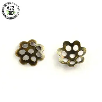 

Iron Bead Caps, Flower, more-petal, Antique Bronze, 6x1mm, Hole: 1mm