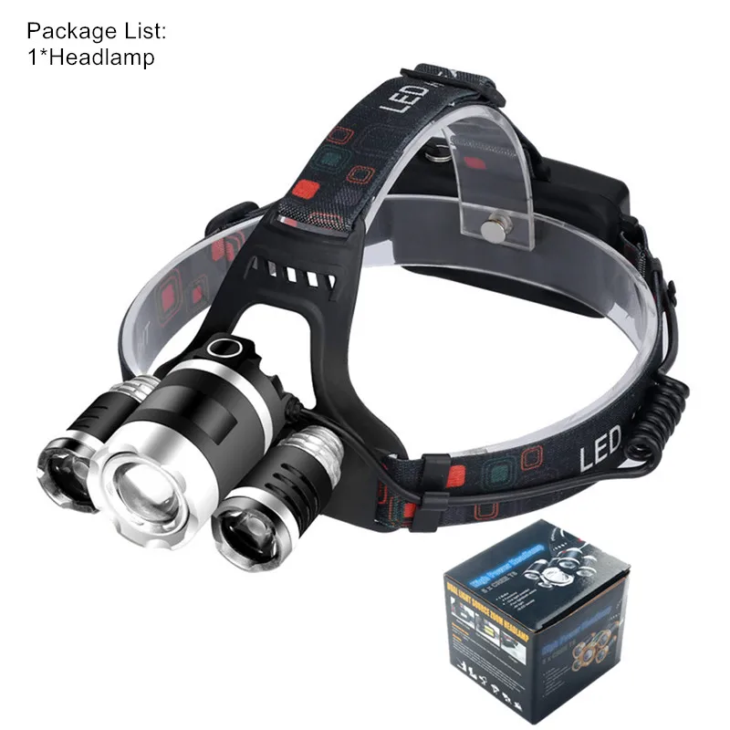 50000Lm ZOOM LED Headlamp Head Flashlight Rechargeable 18650 T6 Led Head Lamp Torch Headlight for Fishing Hunting Camping - Испускаемый цвет: Package D