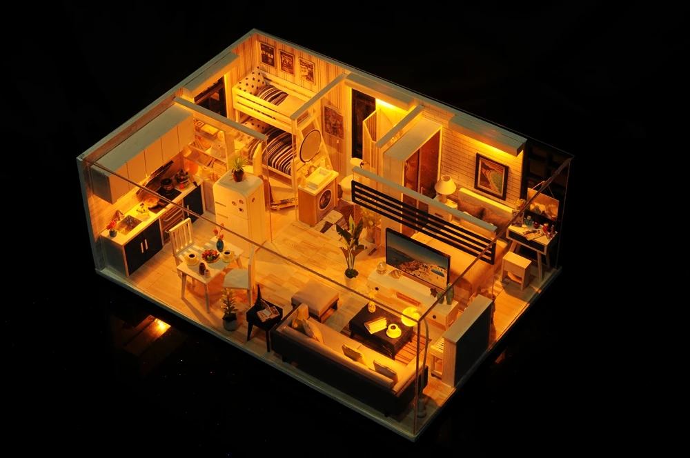 Кукольный дом ручной работы мебель Miniatura Diy кукольные домики миниатюрный кукольный домик деревянные игрушки для детей Взрослые подарок на день рождения