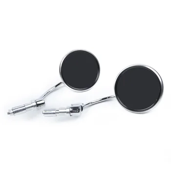 

2x Chrome 18mm Handle Bar End Rearview Mirror Adjustable For Bobber Cafe Racer