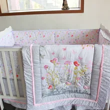 Ups Free 7 шт. цветочный мультяшный Детский Комплект постельного белья детская люлька кроватка постельный комплект cunas одеяло в кроватку Лист Бампер кровать юбка в комплекте