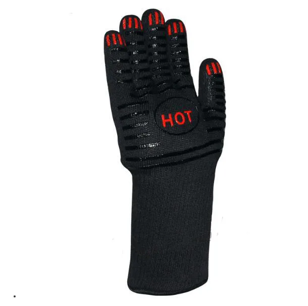 

HOT high temperature resistant gloves cotton high temperature 350 degree gloves plus long baking gloves BBQ barbecue