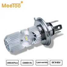 Faros Led H4 para motocicleta, bombillas H4 HS1 6000K para Moto 20W 1400Lm, lámpara de haz, iluminación eléctrica para coche
