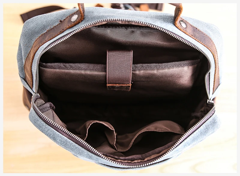 inside of the Manitoba Small Canvas rucksack