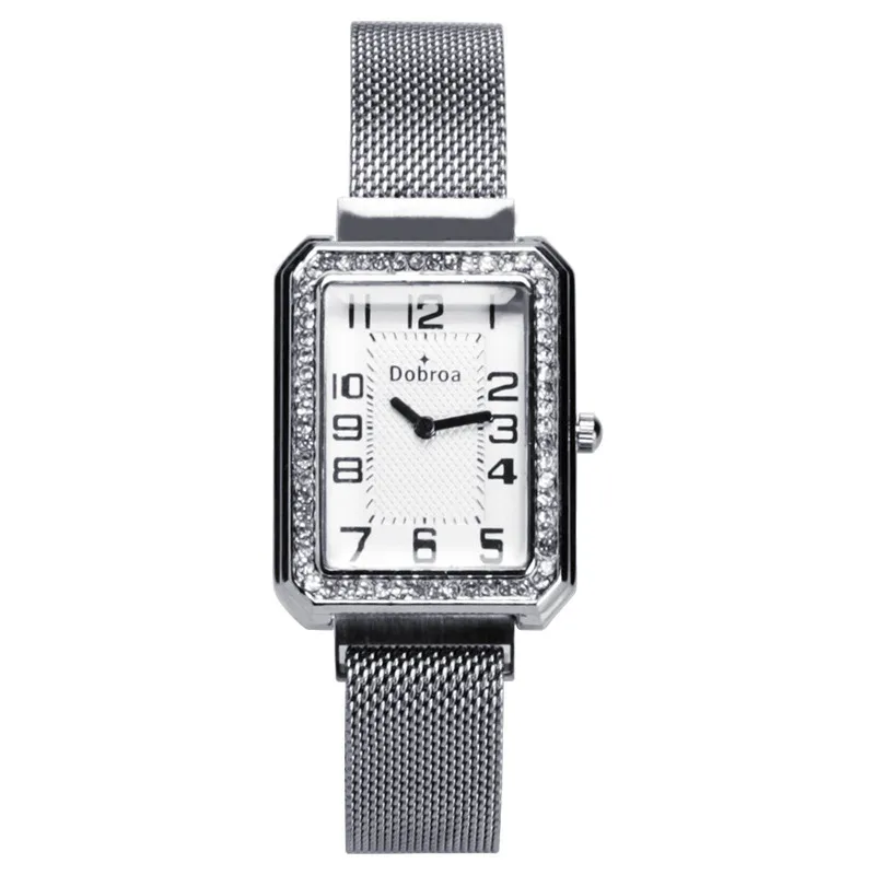 Hot Selling Women Watches Square Dial Ladies Quartz Wristwatch Movement Rhinestone Magnetic Buckle Strap Clock Zegarki Damski50 - Цвет: Black