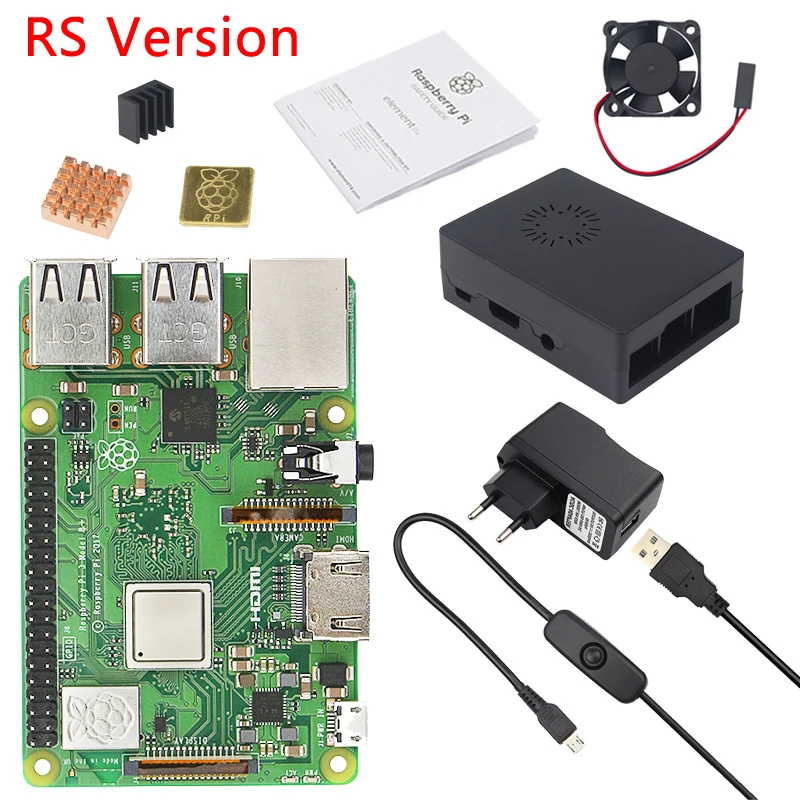 

Original Raspberry Pi 3 Model B+ ( B Plus ) kit with 3A Power Adapter and Premium ABS Case and Heat Sink for Raspberry Pi 3B+