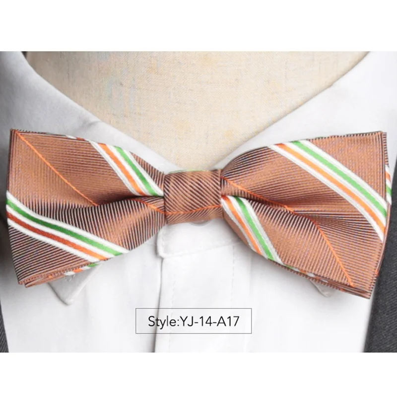 IHGSNMB галстук-бабочка, качественные мужские галстуки-бабочки, полосатый модный галстук, Женский Регулируемый галстук-бабочка, двухслойный галстук-бабочка, галстук-бабочка - Цвет: YJ-14-A17