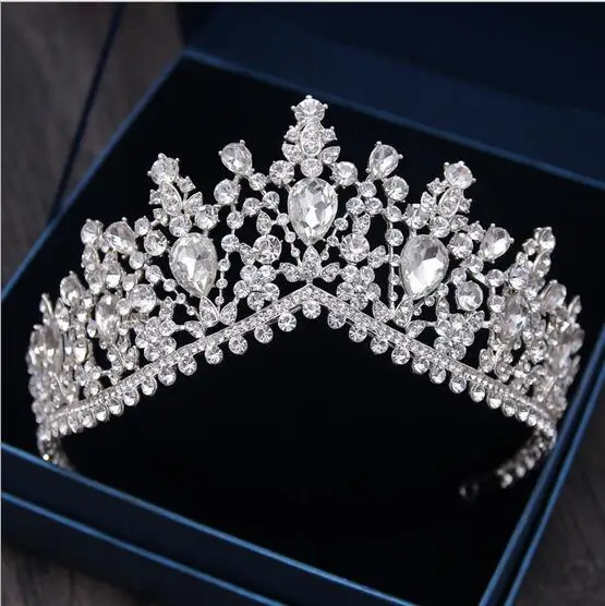 Diadema De Novia Acenail Silver Baroque Crowns Crystal Tiara Diadema De Novia Acenail Silver Baroque Crowns Crystal Tiara