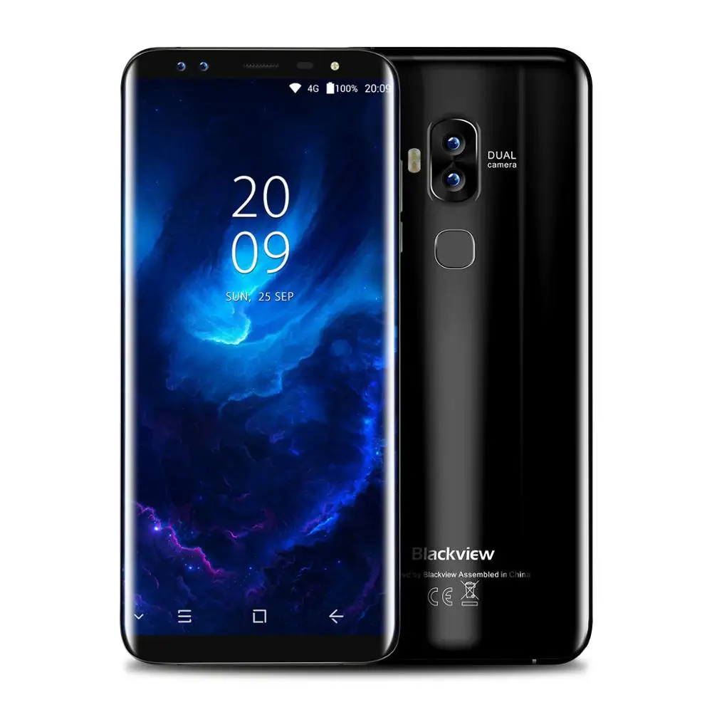 Смартфон Blackview S8 4G LTE 5,7 ''18:9, полноэкранный Восьмиядерный процессор 1,5 ГГц, 4 Гб ОЗУ, 64 Гб ПЗУ, 4 камеры, мобильный телефон на базе Android 7,0 - Цвет: Black