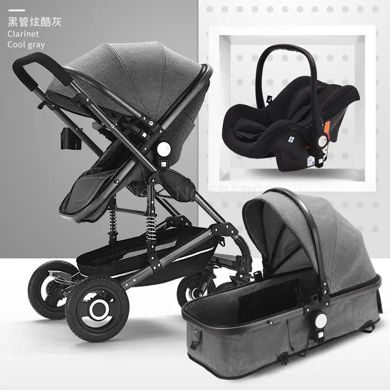 Детская коляска с высоким видом может быть сидя, лежа, складной, двунаправленный амортизатор для новорожденных, детская коляска для ребенка - Цвет: fy5