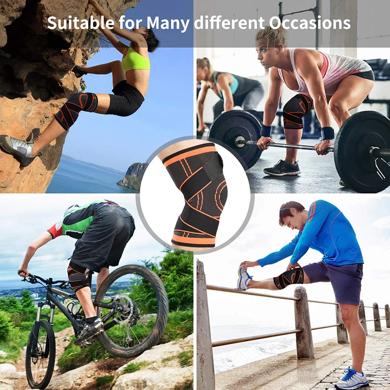 2 PCS Knee Support Breathable Postpartum Recovery Knee Bandage Brace Professional Protective Sports Pad Tennis Cycling