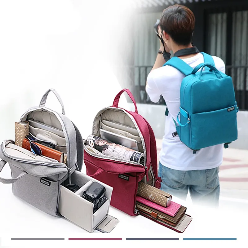 

CADEN Camera Backpacks Photo Bags Soft Shoulders Waterproof Bag Stylish Nylon Multifunction Backpack For Canon Nikon L5