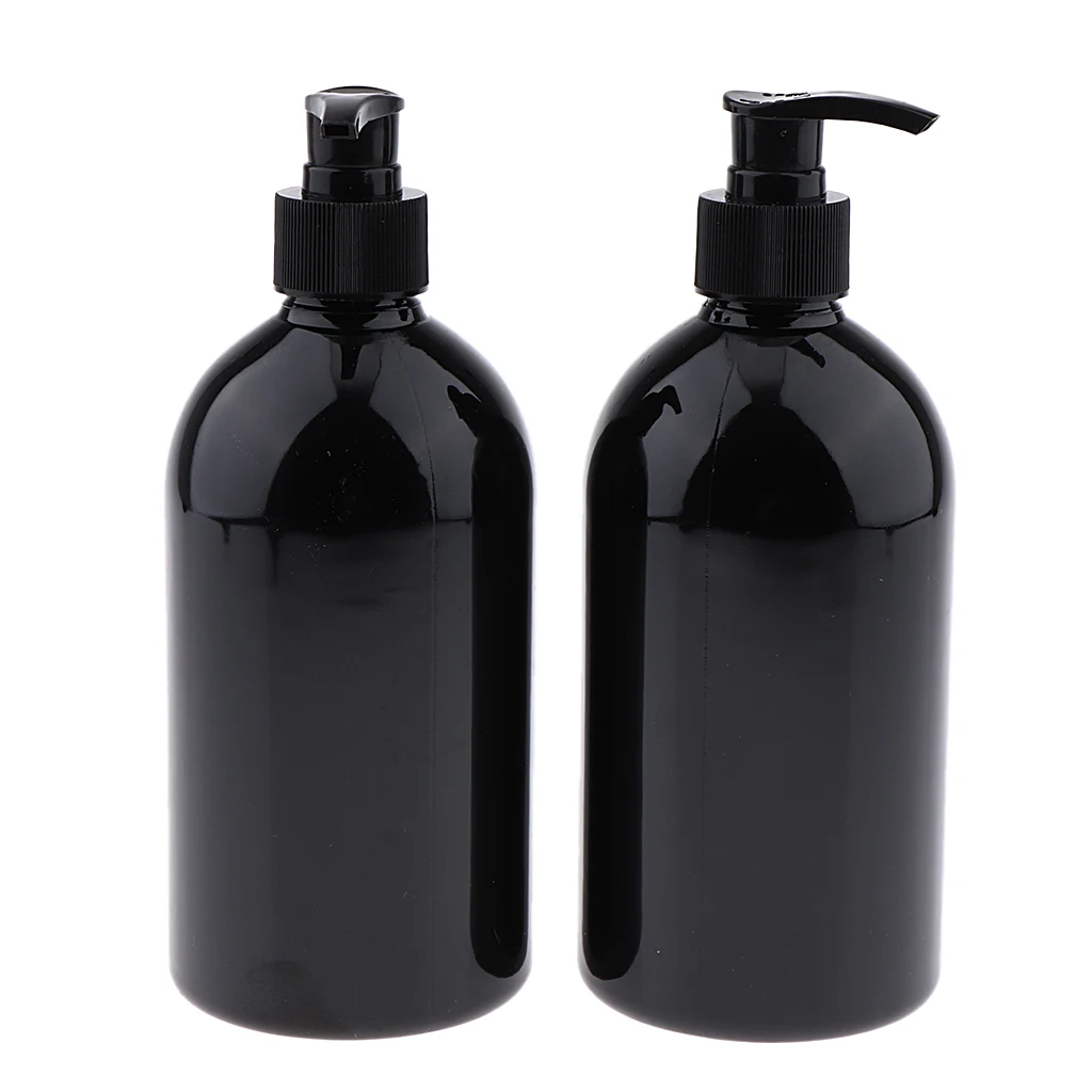 

6-pack Empty Lotion Pump Pressed Bottles BPA-free Plastic Refillable Containers 500 mL/17 Oz Travel Shampoo/Soap Dispenser