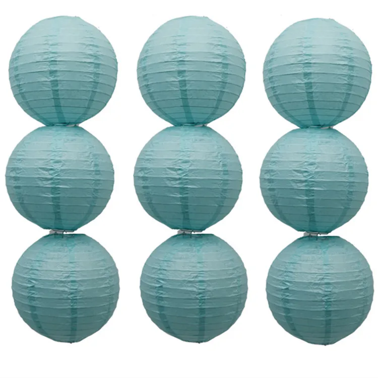 Hot Sale 1pc 10/15/20/25/30/35/40cm Blue Chinese Paper Lanterns Round