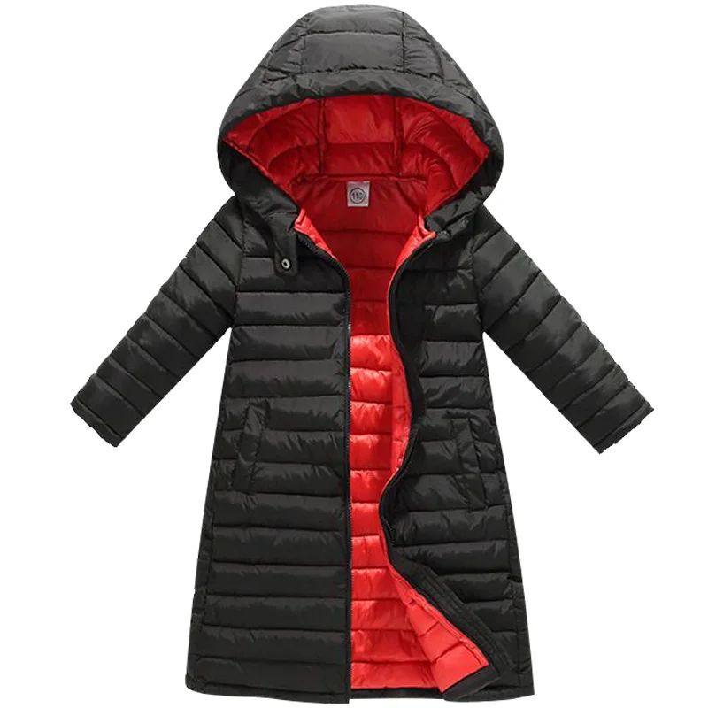 

Teens Children's autumn and winter new cotton coat boys girls long baby thick hooded down cotton coat warm cotton clothes