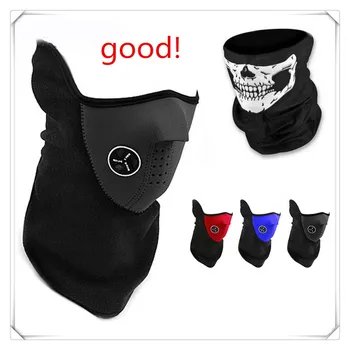 

Motorcycle Half Face Mask Cover Fleece Unisex Neck Guard skull Scarf Black for YAMAHA WR250R X SEROW225 250 TTR125 L E TTR250
