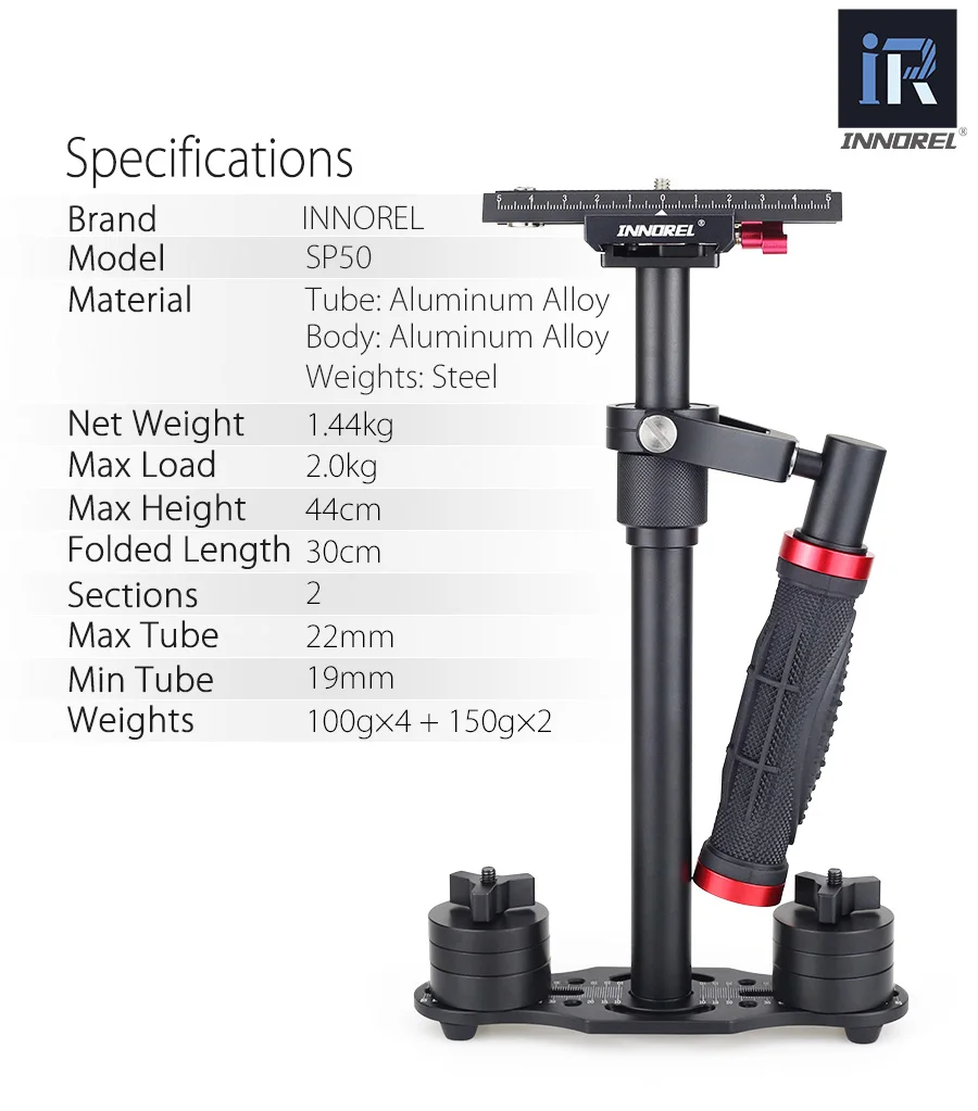 SP50 алюминиевый сплав мини steadicam Ручной Стабилизатор Портативный видео steadycam для Canon Nikon sony DSLR камеры лучше, чем S40