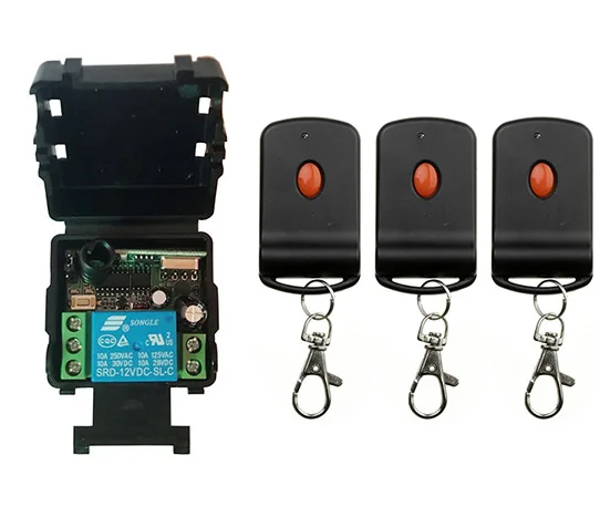 DC12V 24V 1CH мини Беспроводной RF пульт дистанционного управления выключатель света 10A