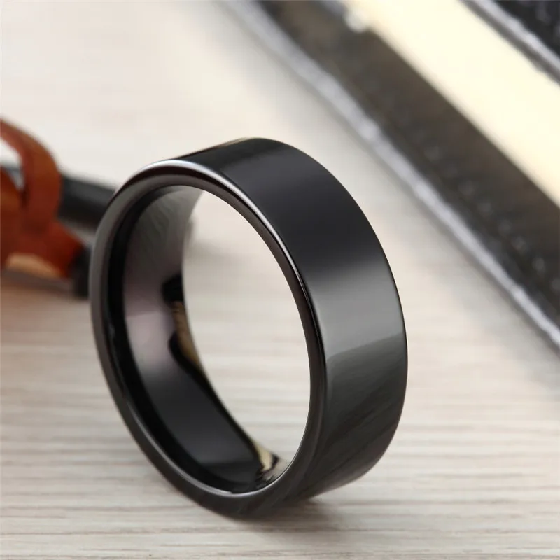 SO men 8 мм черный Чистый вольфрам карбид обручальное кольцо для мужчин матовый полированный центр ювелирных изделий Bague Homme