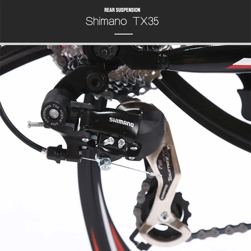 LAUXJACK Mountain Bike Steel Frame 24 Speed Shimano Mechanic Brake 26\