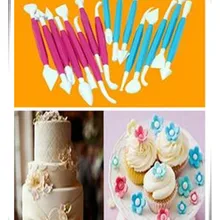 8 шт./компл. из Цветной Фондант Торт Сахар цветок Скульптура группы формировании Моделирование выпечки DIY Инструменты плесень украшения формирование ручка